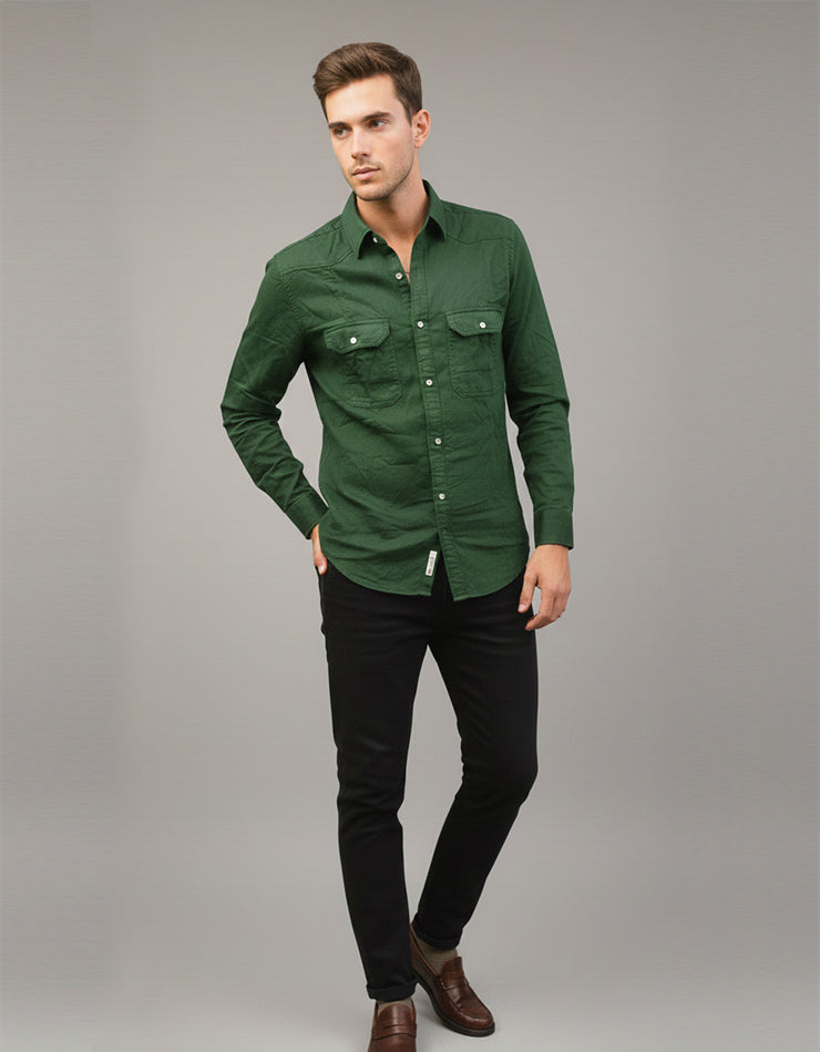 Hunter Green Utility Shirt