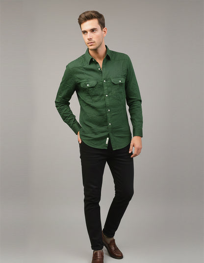 Hunter Green Utility Shirt