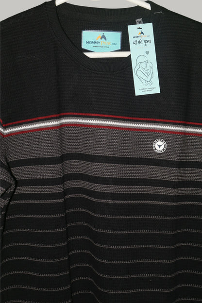 Menâ€™s Premium Black Auto Striper Cores Knit