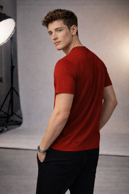 Plain Round Neck RED