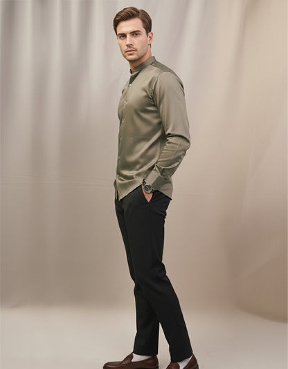 The Modernist Band Collar Shirt.