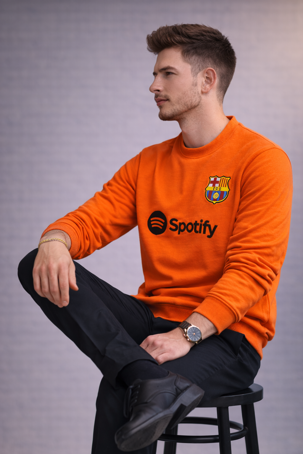 Men’s Premium Orange Crewneck Sweatshirt