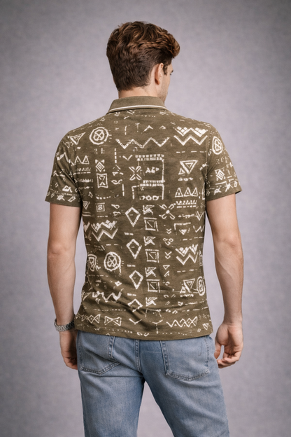 Printed Polo T-Shirt with Heavy Quality Fabric