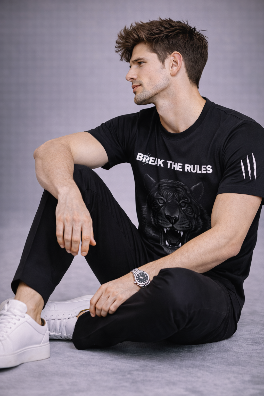 Break The Rules Tiger Graphic T-Shirt