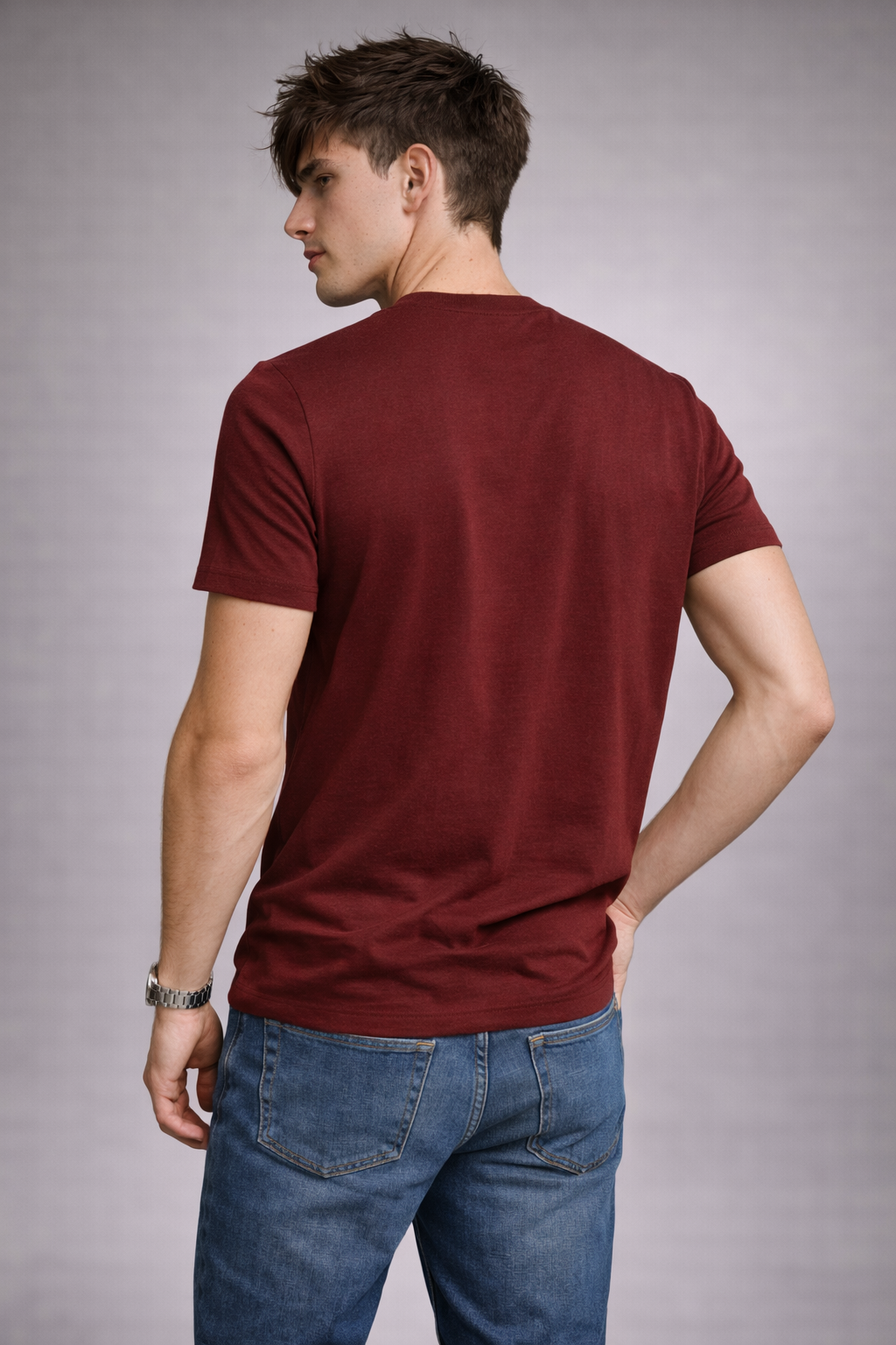 Plain Round Neck Maroon