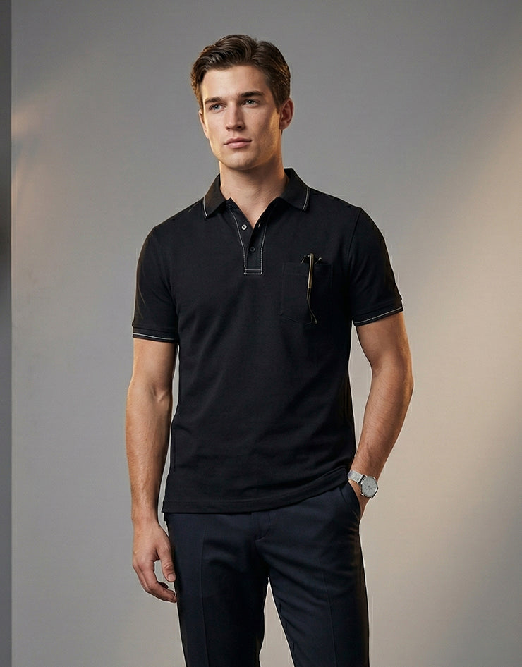 Contrast-Stitch Polo Shirt