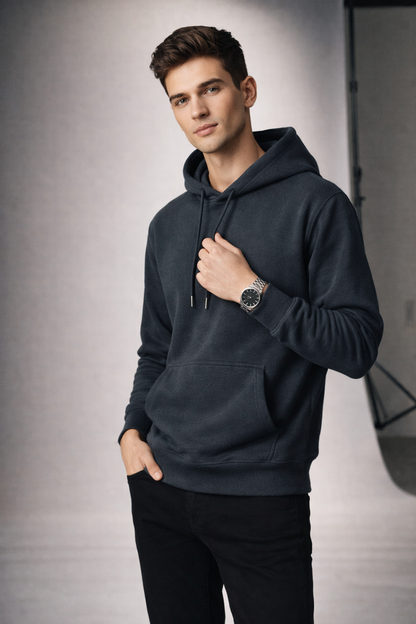 Urban Core Solid Hoodie Sweatshirt