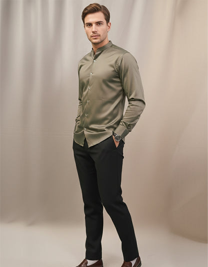 The Modernist Band Collar Shirt.