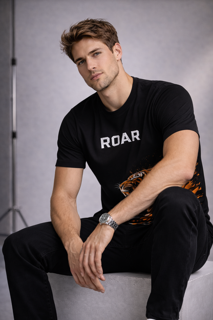 ROAR Tiger Graphic Premium Cotton T-Shirt
