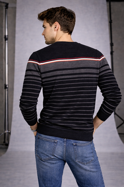 Menâ€™s Premium Black Auto Striper Cores Knit