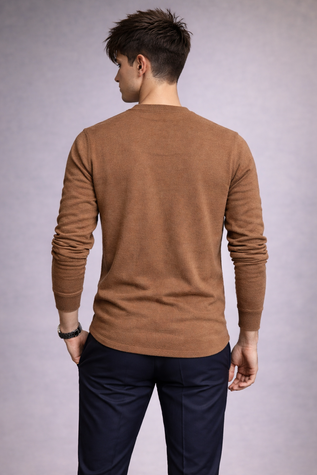 Menâ€™s Cotton Popcorn Lycra Full Sleeves Tee