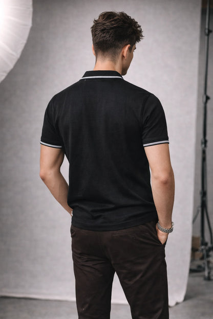 Contrast-Stitch Polo Shirt