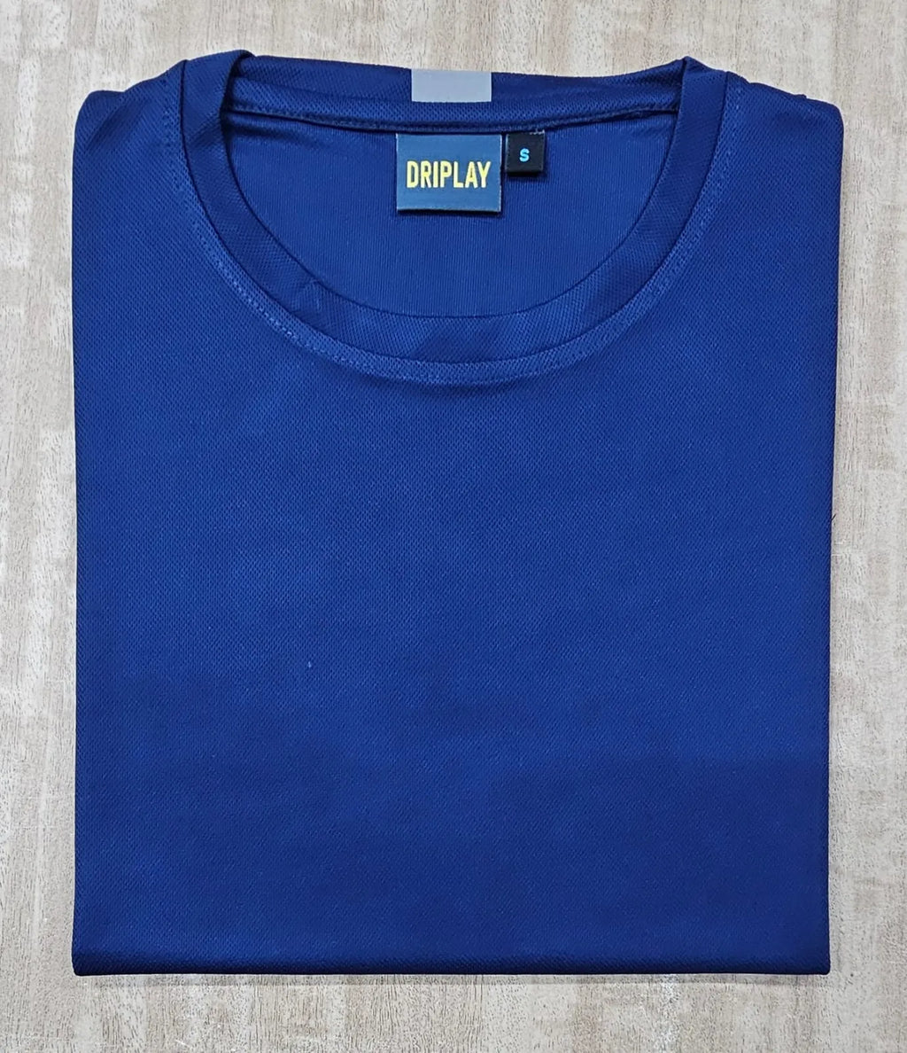 Polyester Nevy Blue Plain T Shirts For Men