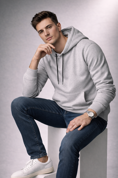 Plain Light Grey Hoodies