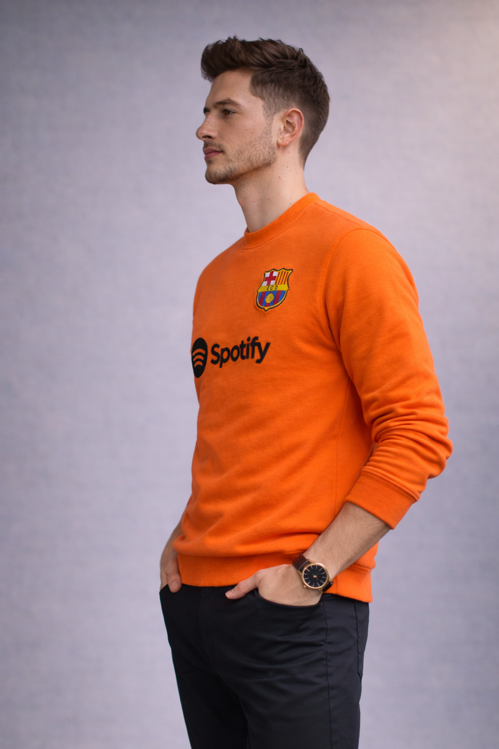 Men’s Premium Orange Crewneck Sweatshirt