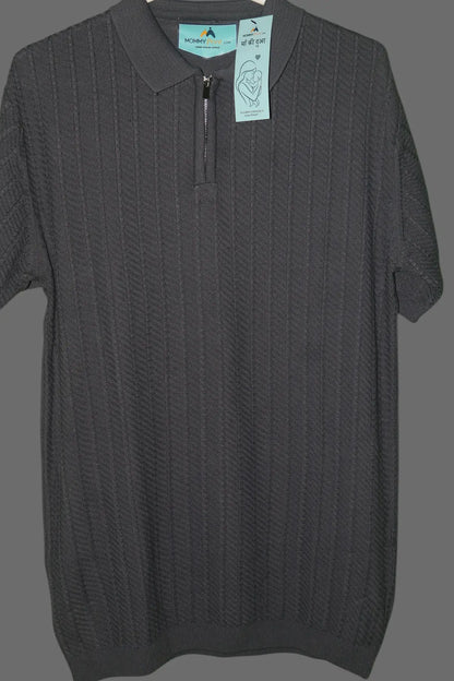 Ashford Textured Zip Polo