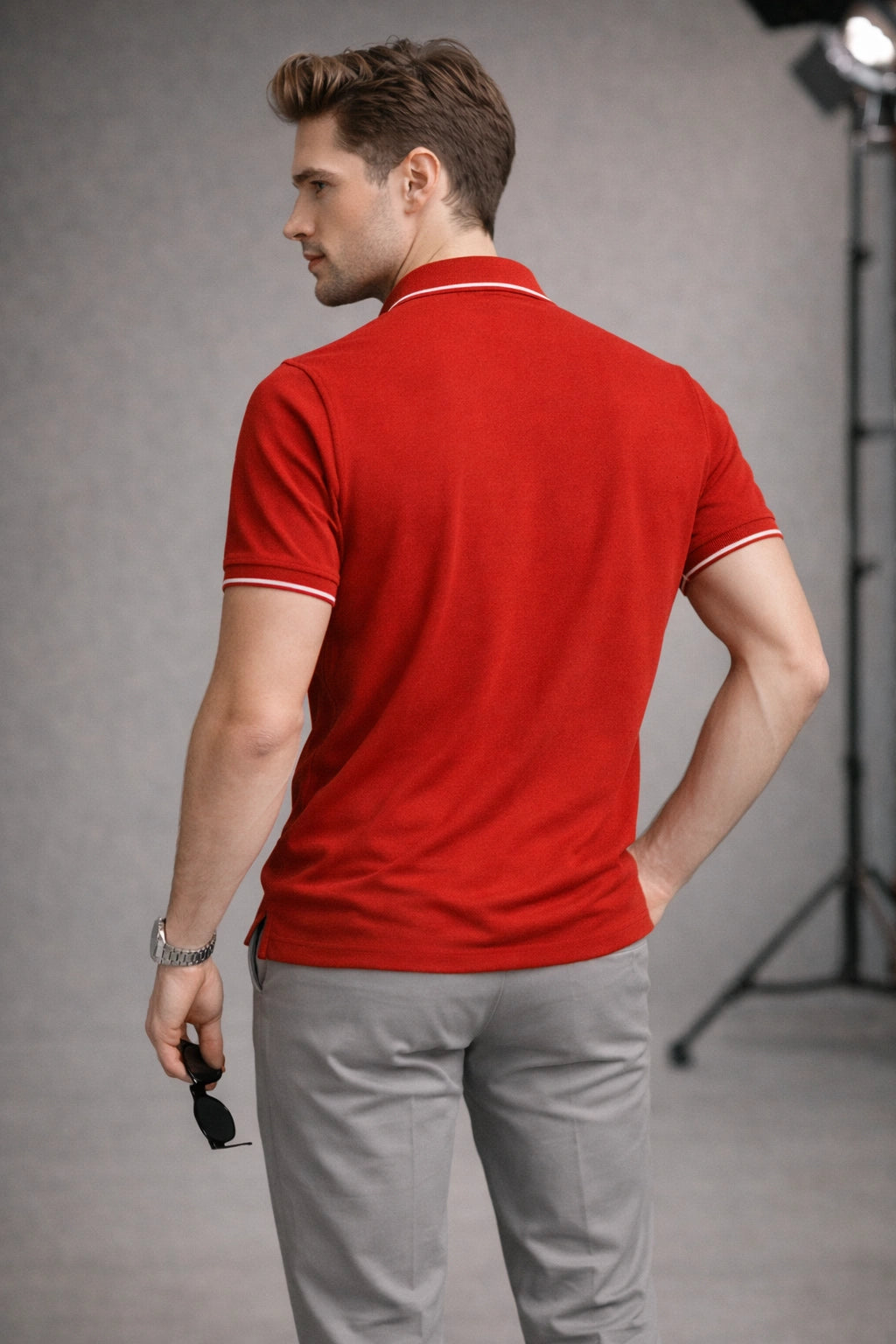 Red Polo T-shirt (Cooltex Tipping)
