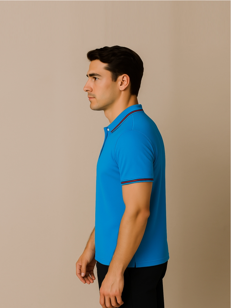 Sky Blue Polo T-shirts (Cooltex Tipping)