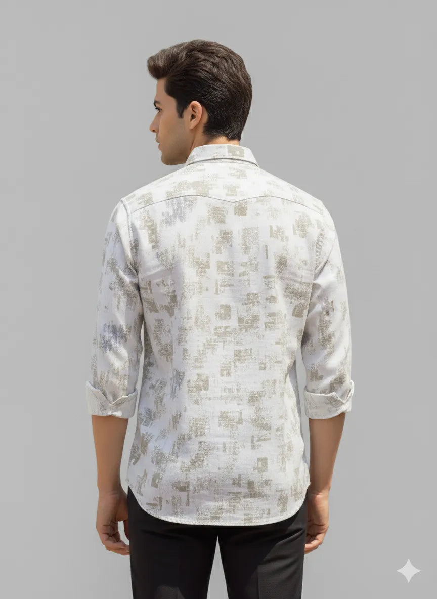 Abstract Block Print Casual Shirt