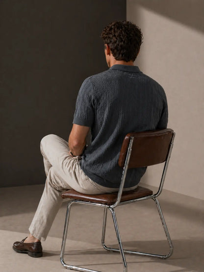 Ashford Textured Zip Polo