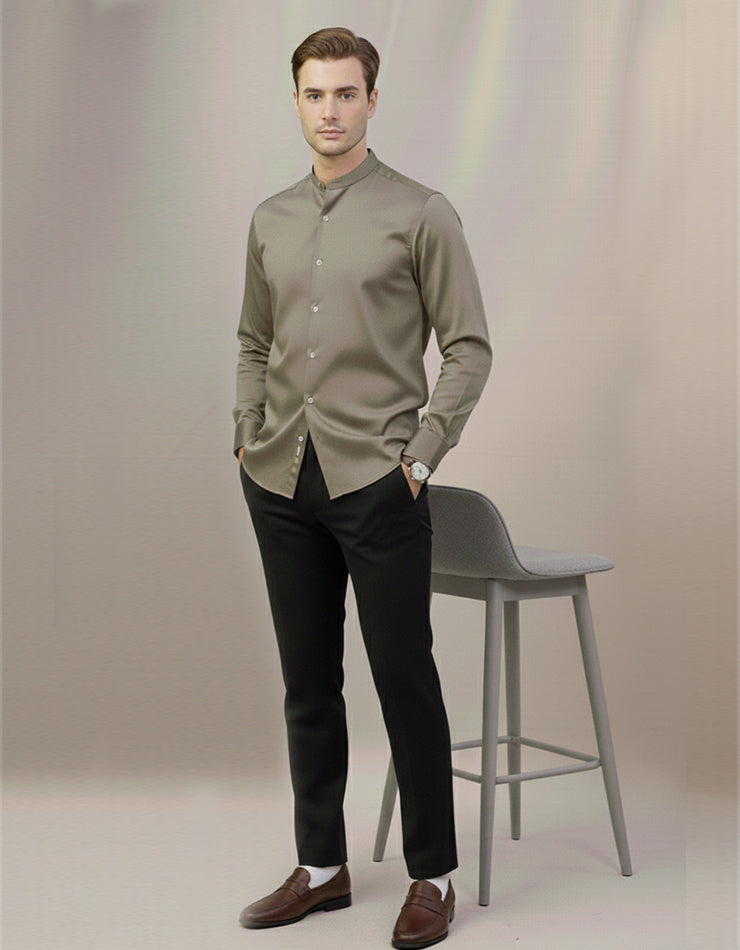 The Modernist Band Collar Shirt.