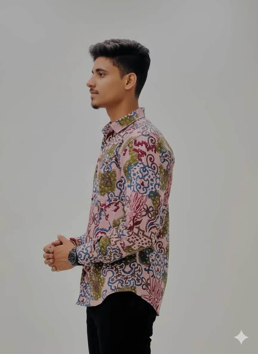 Geometric Shapes Floral Shirt
