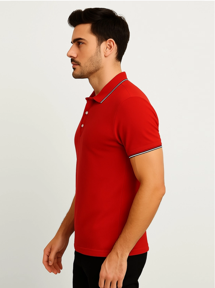 Red Polo T-shirt (Cooltex Tipping)