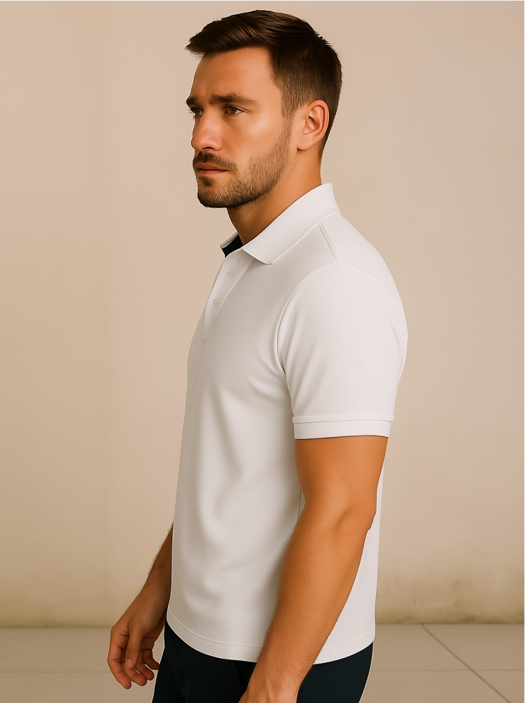 White Polo T-shirt (Higho2 Premium T-shirts)