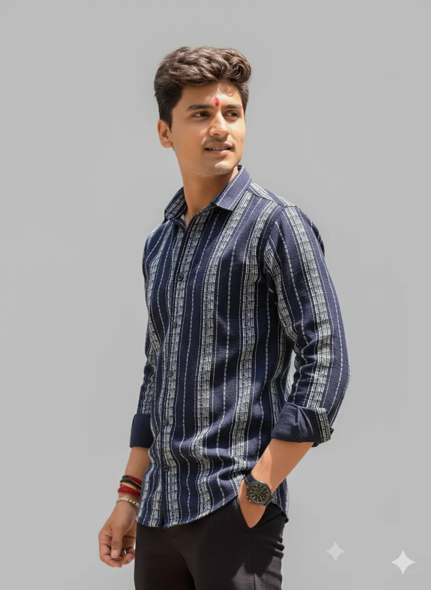 The Deep Blue Statement Stripe Shirt