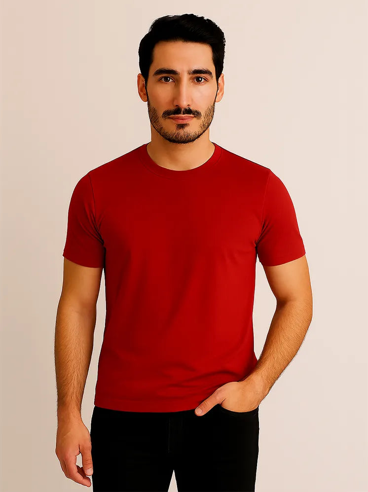 Plain Round Neck RED
