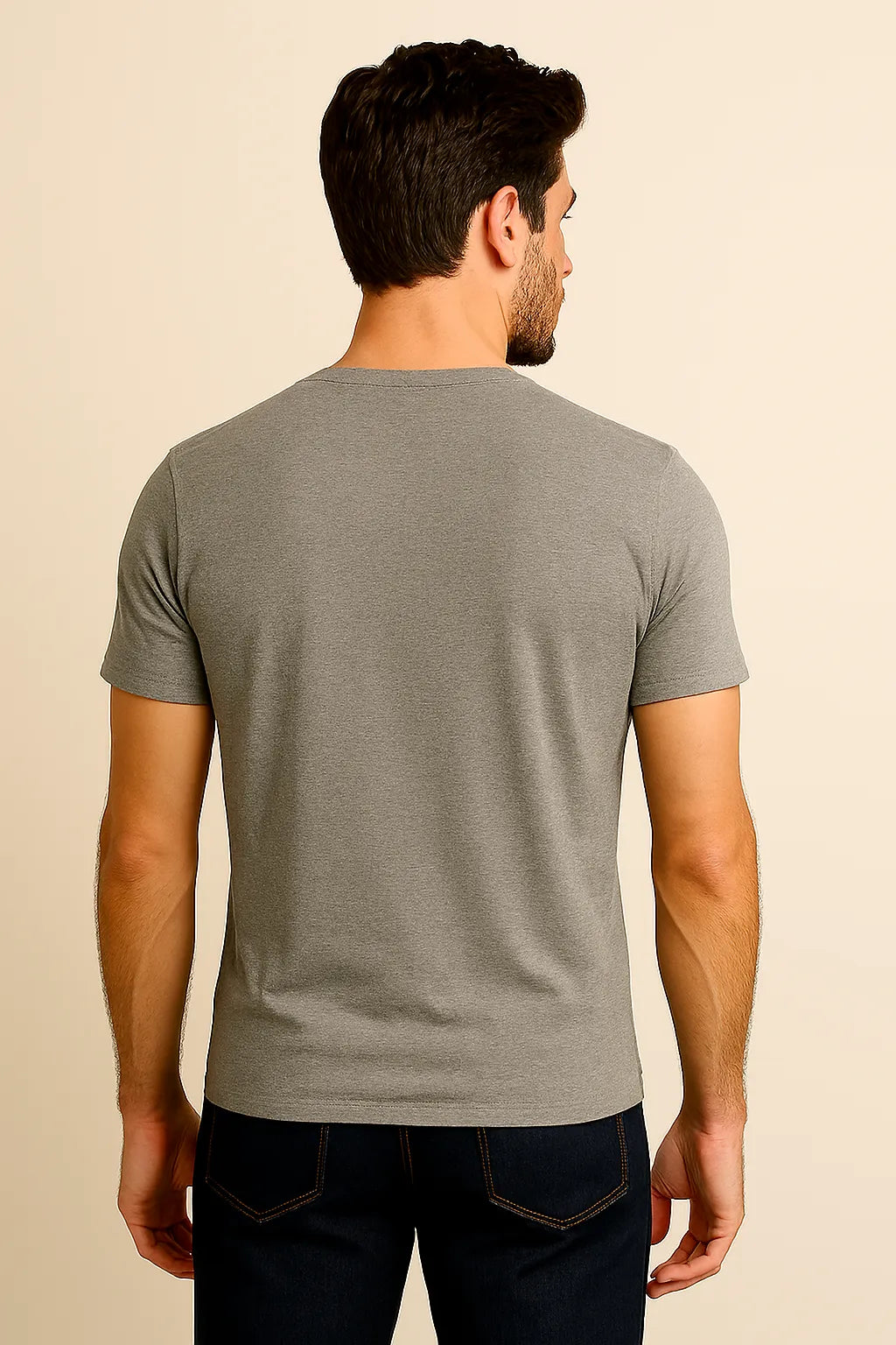 Plain Round Neck GRAY