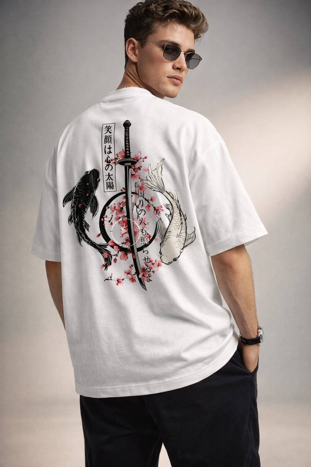 Koi & Samurai Art Back Print