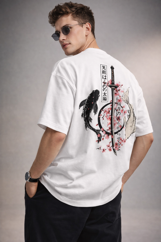 Koi & Samurai Art Back Print