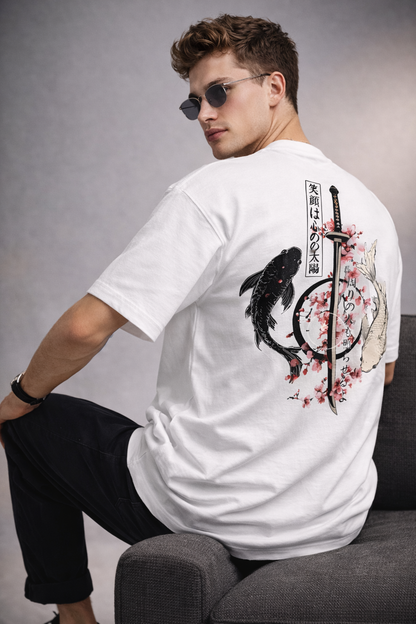 Koi & Samurai Art Back Print