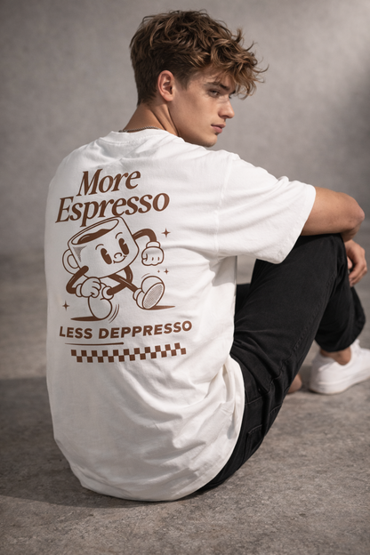 More Espresso Oversized White T-Shirt