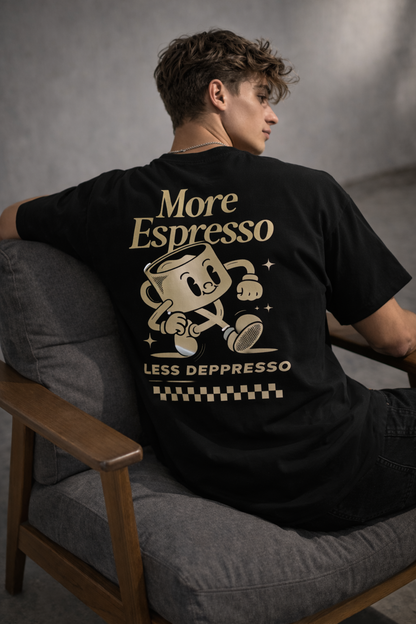 More Espresso Oversized Black T-Shirt