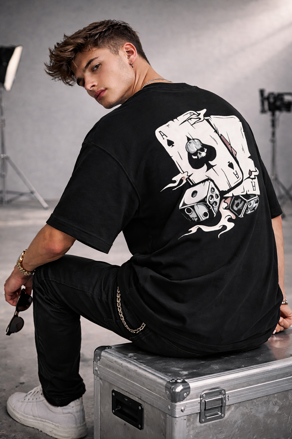 Ace of Spades Graphic Oversized T-Shirt