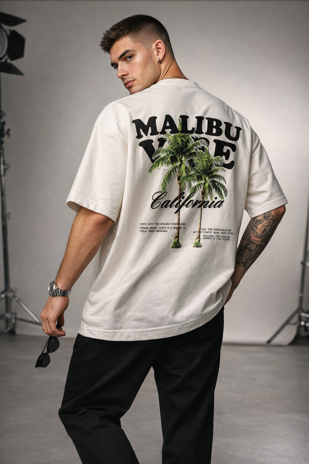Malibu Vibe California Oversized T-Shirt – White