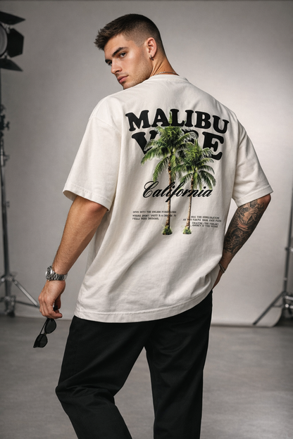 Malibu Vibe California Oversized T-Shirt – White