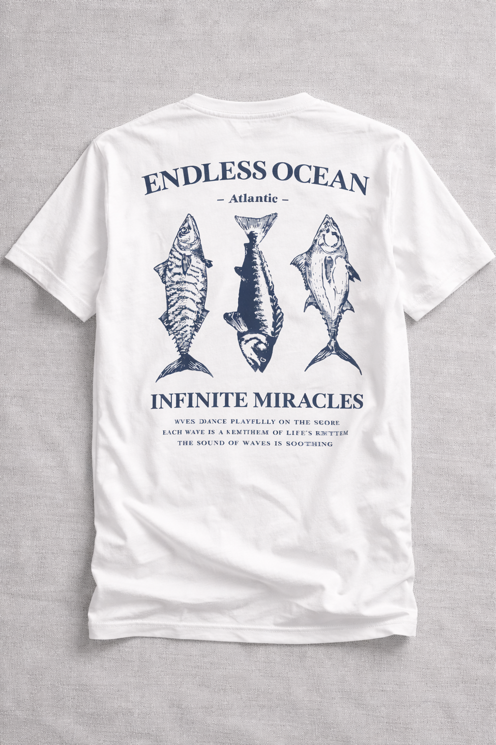 Endless Ocean White Oversized Graphic T-Shirt