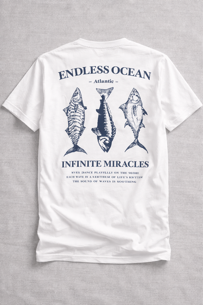 Endless Ocean White Oversized Graphic T-Shirt