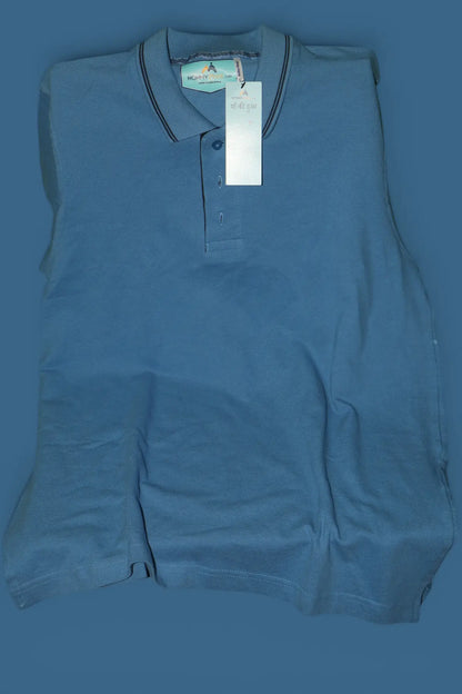 Tipped Polo â€“ Azure Blue