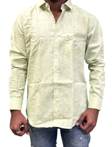Premium Linen Shirt â€“ Soft Pastel Green