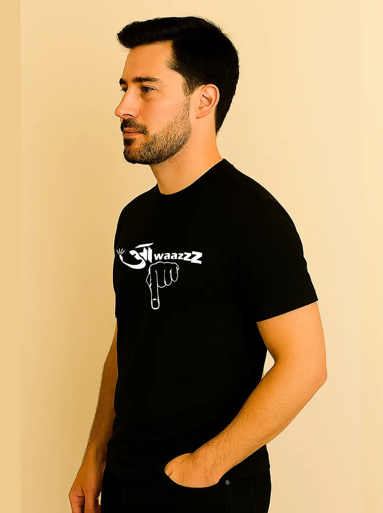 Awaaz Thub Prints Logo Black T-shirts