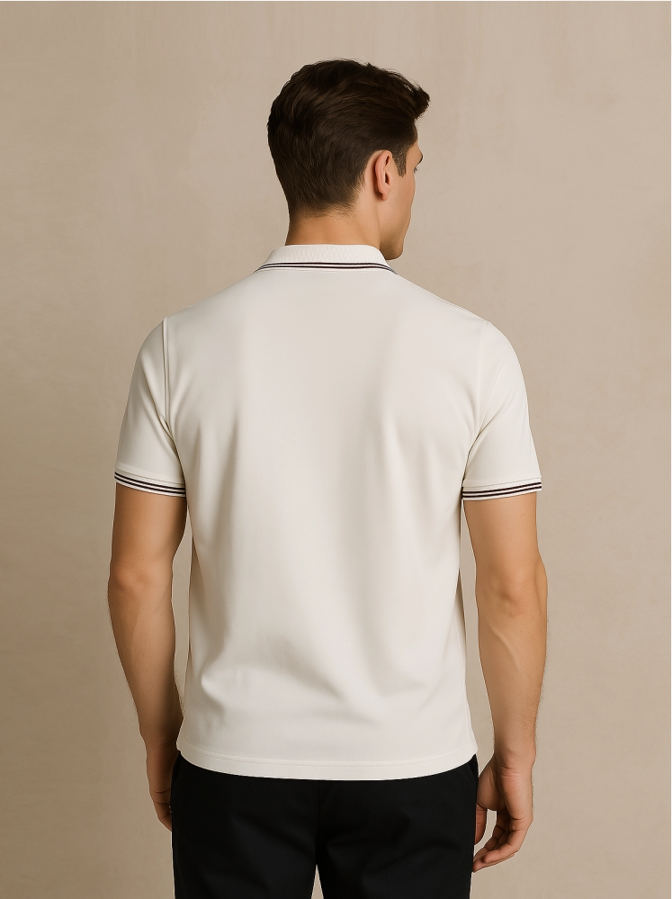 White Polo T-shirt (Cooltex Tipping)