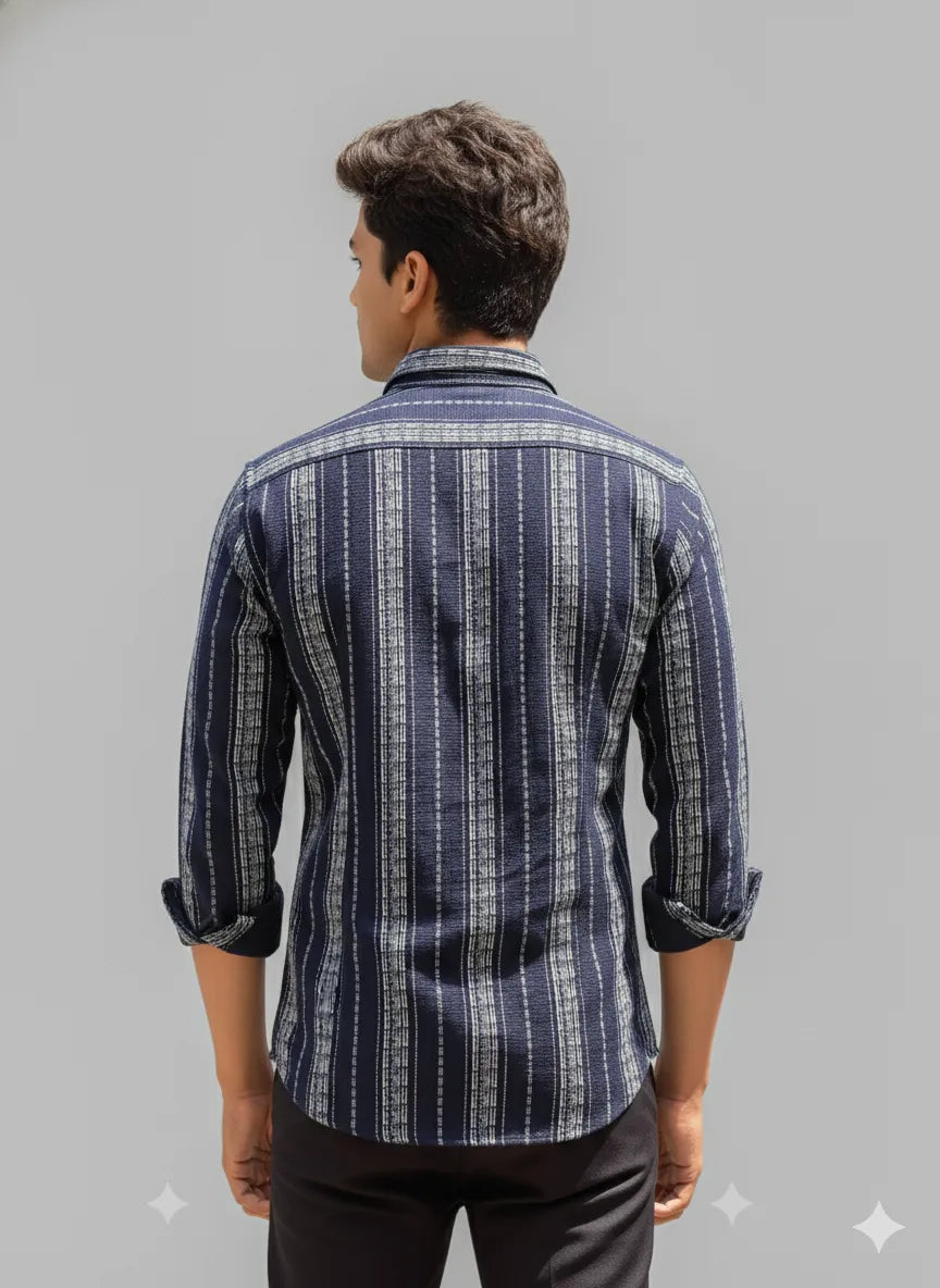 The Deep Blue Statement Stripe Shirt