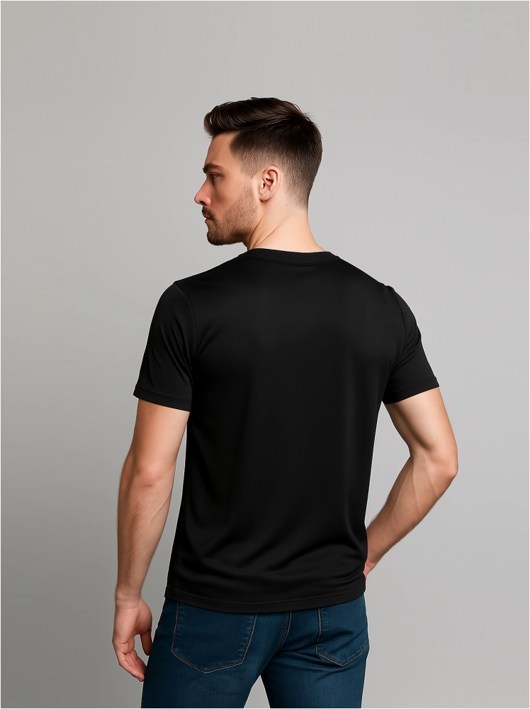 Polyester Black Plain T Shirts For Men