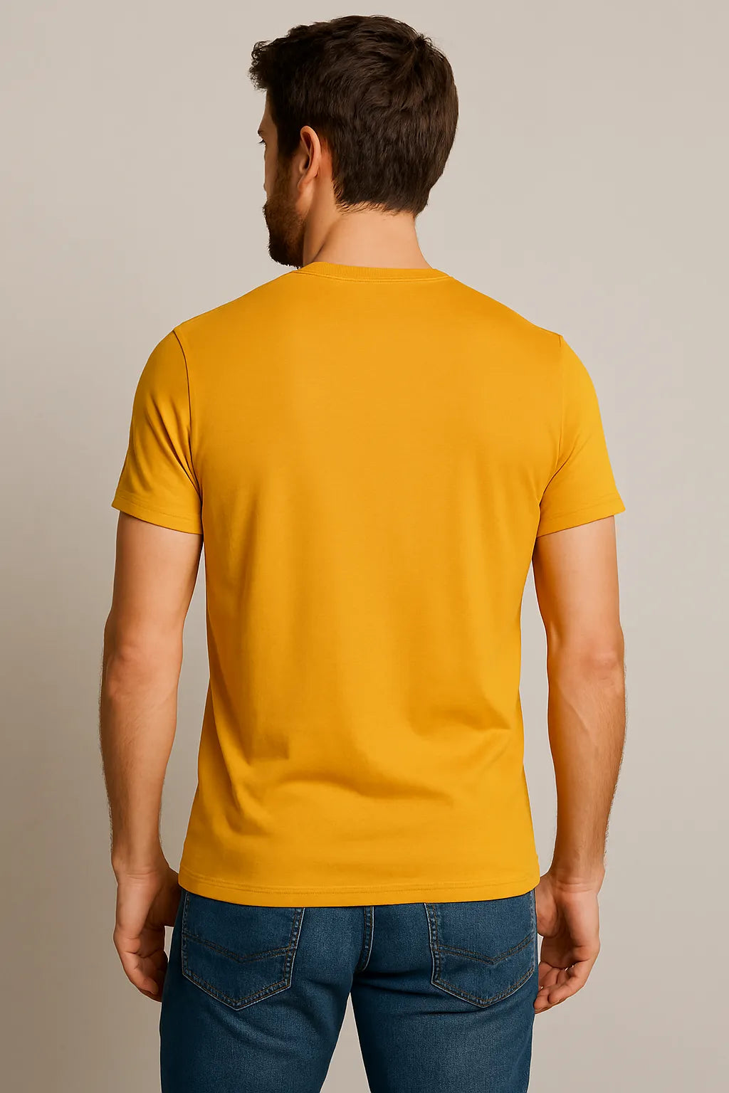 Plain Round Neck Yellow