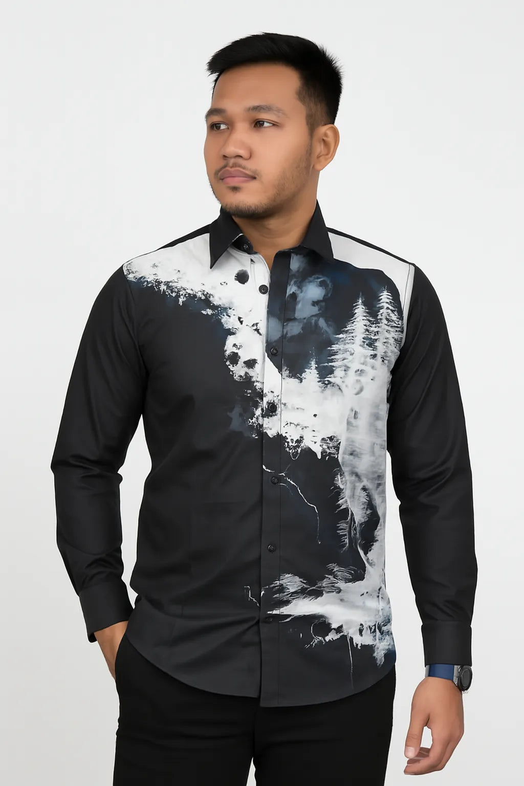 Modern Black & White Graphic Shirt