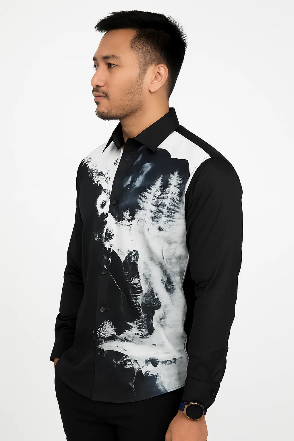 Modern Black & White Graphic Shirt